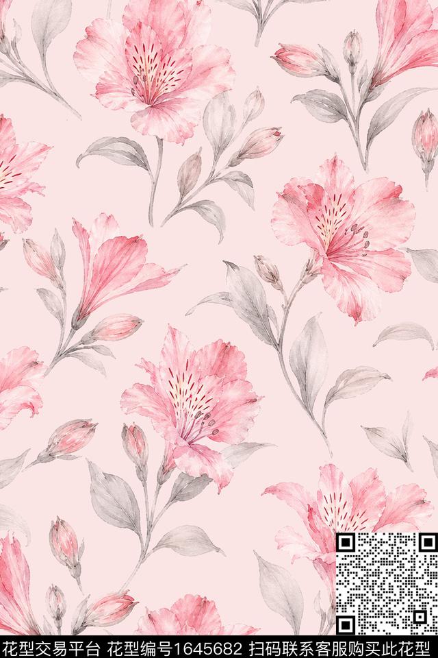 年轻女装小清新花卉数码印花华亿平台下载（图片编号: 1645682） - 瓦栏（Walan）