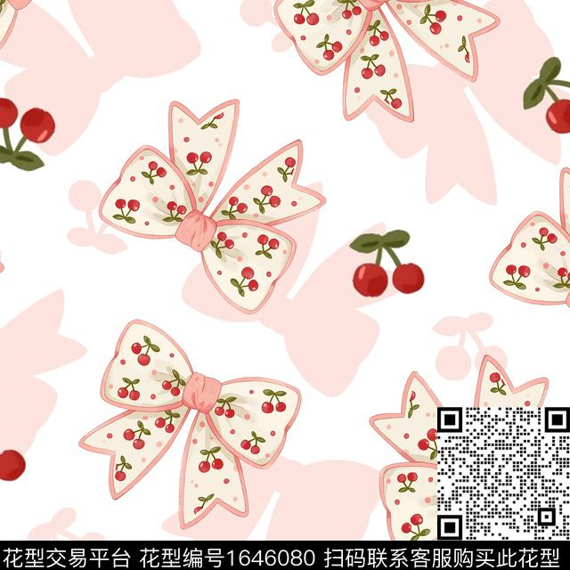 小清新蝴蝶结大牌风数码印花华亿平台下载（图片编号: 1646080） - 瓦栏（Walan）