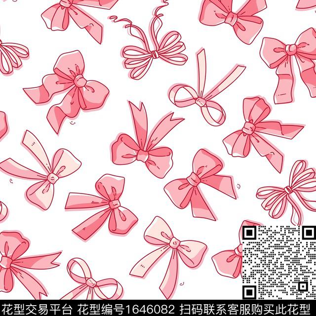 小清新蝴蝶结大牌风数码印花华亿平台下载（图片编号: 1646082） - 瓦栏（Walan）