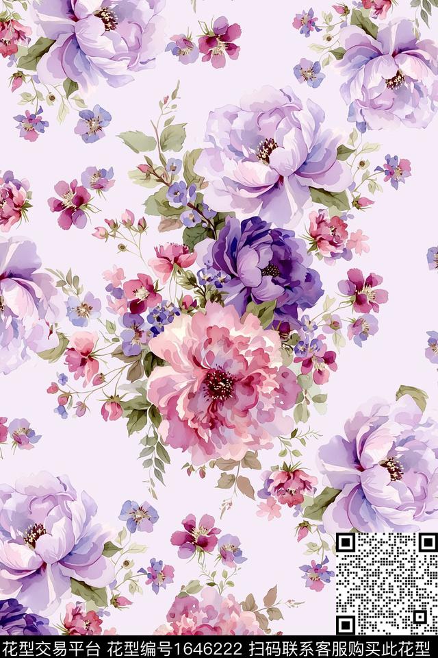 小清新花卉小碎花数码印花华亿平台下载（图片编号: 1646222） - 瓦栏（Walan）
