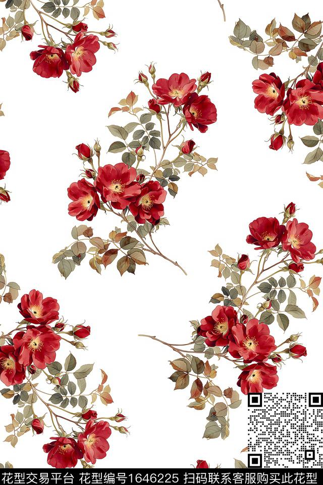 小清新花卉小碎花数码印花华亿平台下载（图片编号: 1646225） - 瓦栏（Walan）
