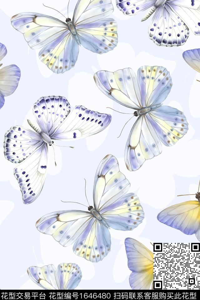 年轻女装真丝蝴蝶数码印花华亿平台下载（图片编号: 1646480） - 瓦栏（Walan）