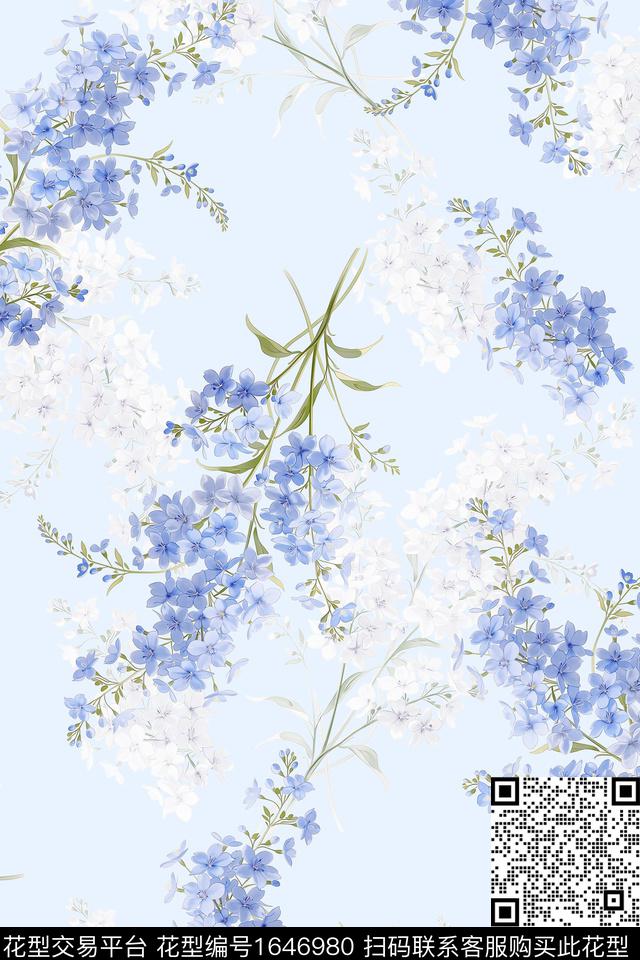 花卉小碎花大牌风数码印花华亿平台下载（图片编号: 1646980） - 瓦栏（Walan）