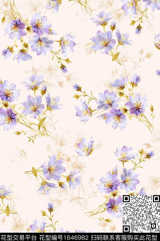 花卉小碎花大牌风数码印花华亿平台下载（图片编号: 1646982） - 瓦栏（Walan）