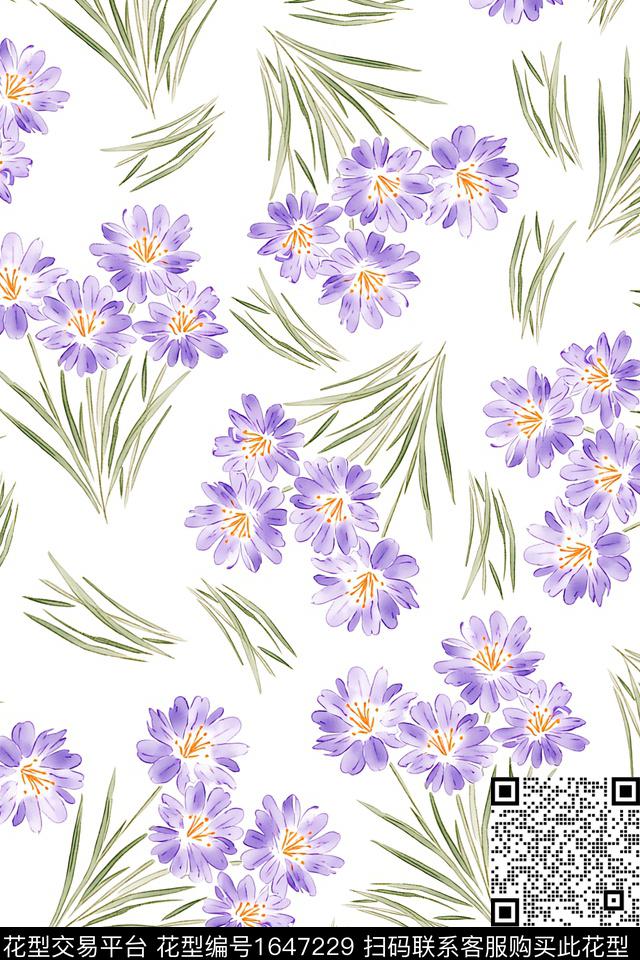 花卉小碎花大牌风数码印花华亿平台下载（图片编号: 1647229） - 瓦栏（Walan）