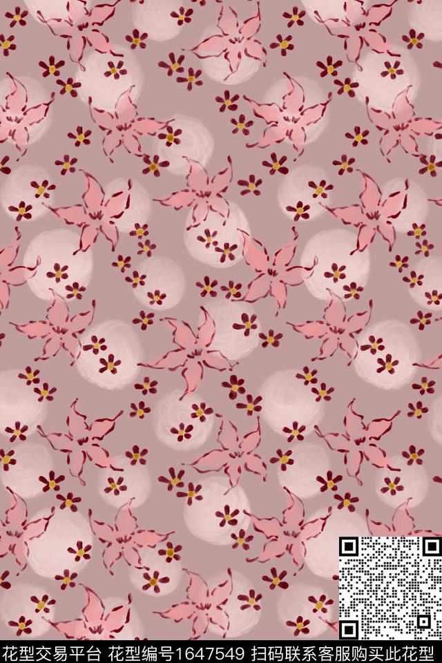 花卉小碎花肌理数码印花华亿平台下载（图片编号: 1647549） - 瓦栏（Walan）