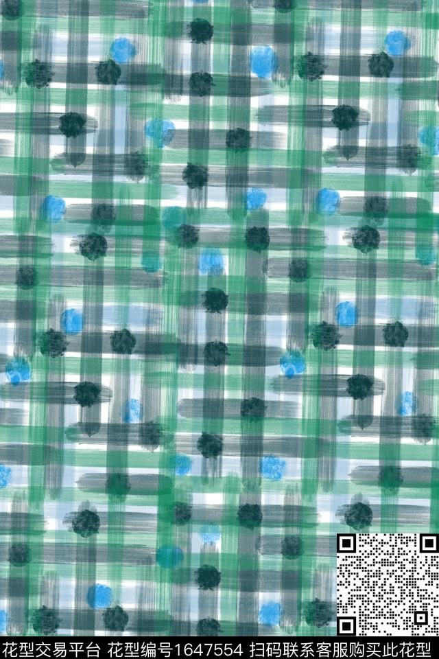 肌理波点格子数码印花华亿平台下载（图片编号: 1647554） - 瓦栏（Walan）