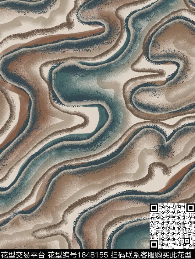 海洋肌理复古数码印花华亿平台下载（图片编号: 1648155） - 瓦栏（Walan）