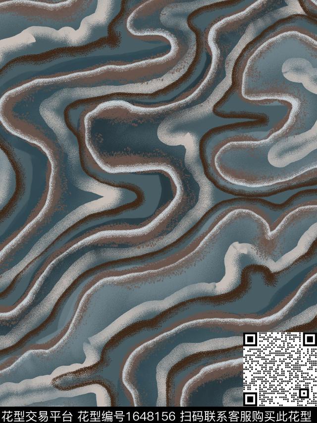 海洋肌理复古数码印花华亿平台下载（图片编号: 1648156） - 瓦栏（Walan）