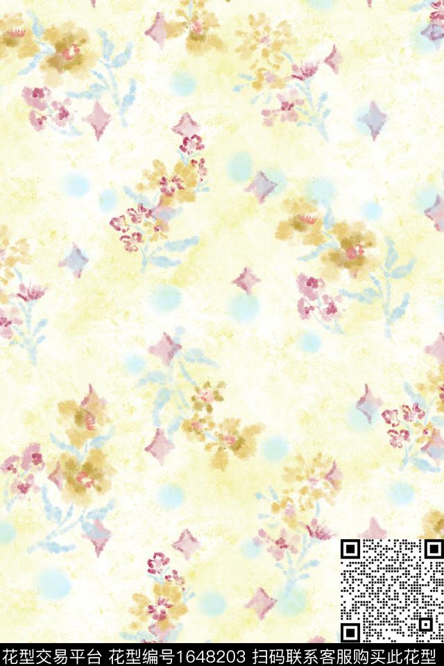 小清新花卉小碎花数码印花华亿平台下载（图片编号: 1648203） - 瓦栏（Walan）