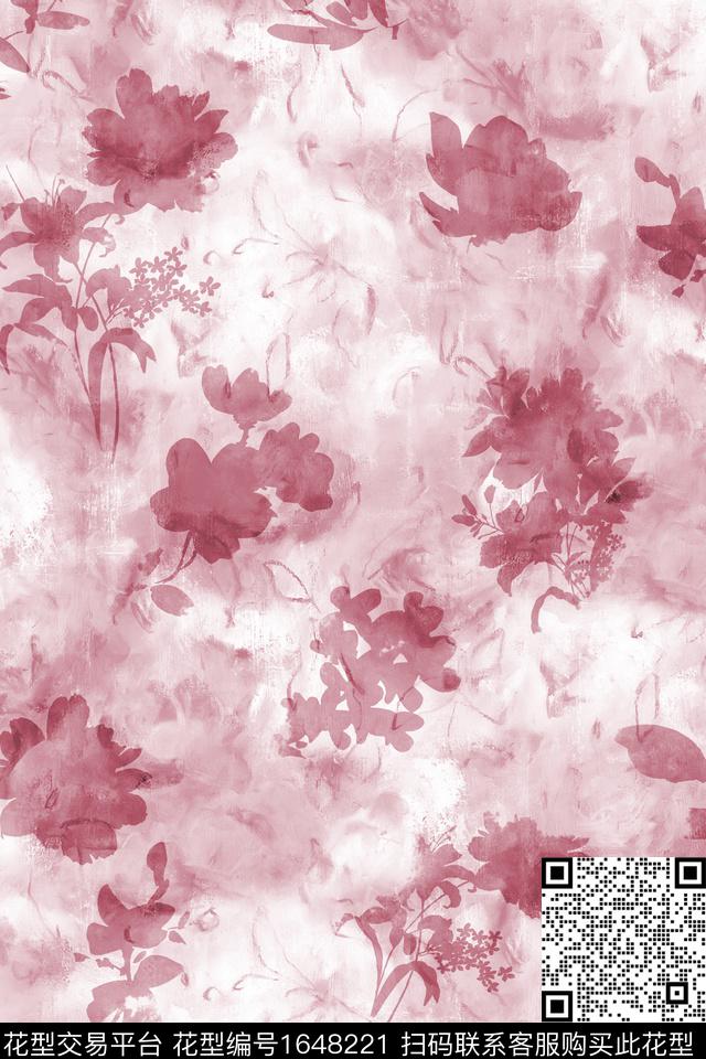 年轻女装真丝花卉数码印花华亿平台下载（图片编号: 1648221） - 瓦栏（Walan）