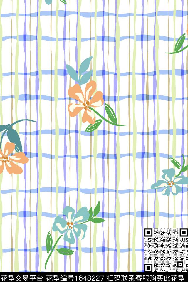 年轻女装花卉几何数码印花华亿平台下载（图片编号: 1648227） - 瓦栏（Walan）