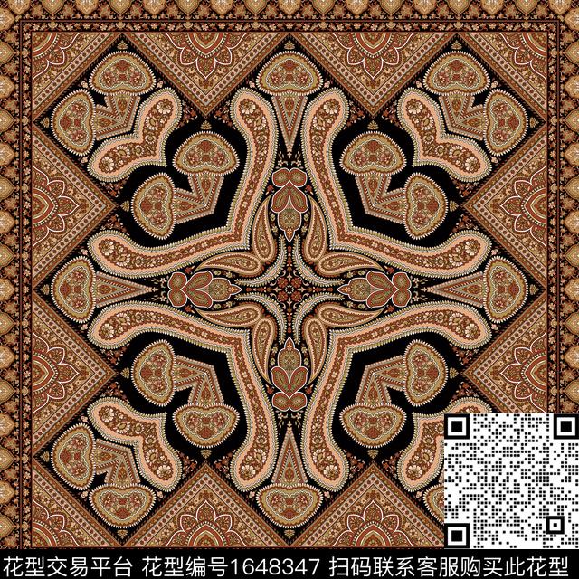 民族风围巾几何数码印花华亿平台下载（图片编号: 1648347） - 瓦栏（Walan）