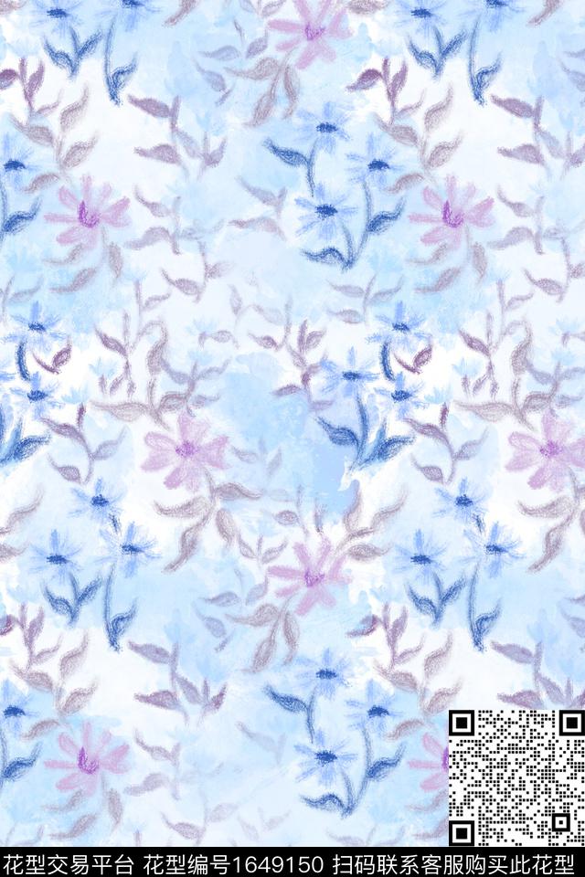 小清新花卉小碎花数码印花华亿平台下载（图片编号: 1649150） - 瓦栏（Walan）