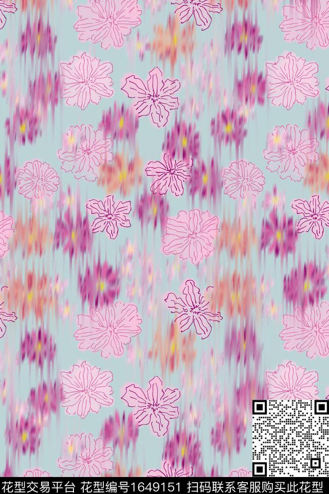 花卉小碎花肌理数码印花华亿平台下载（图片编号: 1649151） - 瓦栏（Walan）