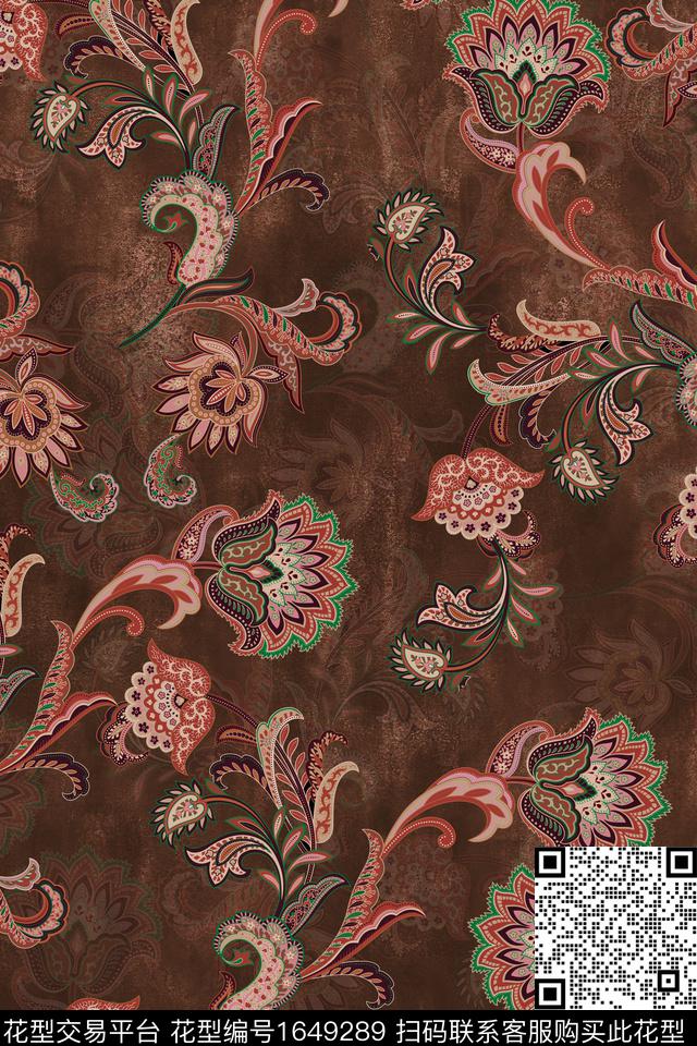 中老年佩斯利香云纱数码印花华亿平台下载（图片编号: 1649289） - 瓦栏（Walan）