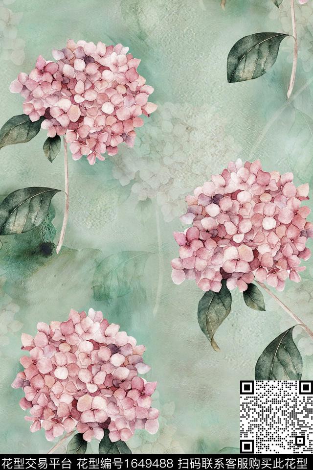 花卉中老年香云纱数码印花华亿平台下载（图片编号: 1649488） - 瓦栏（Walan）