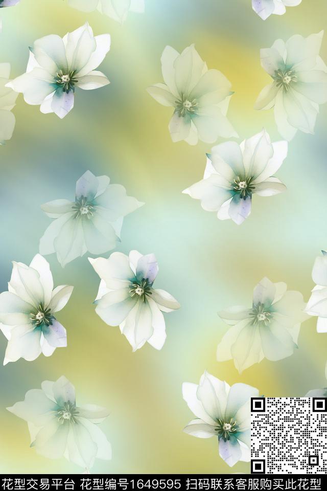 满版散花数码华亿平台香云纱数码印花华亿平台下载（图片编号: 1649595） - 瓦栏（Walan）