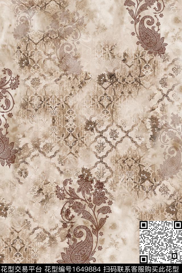 中老年佩斯利复古数码印花华亿平台下载（图片编号: 1649884） - 瓦栏（Walan）
