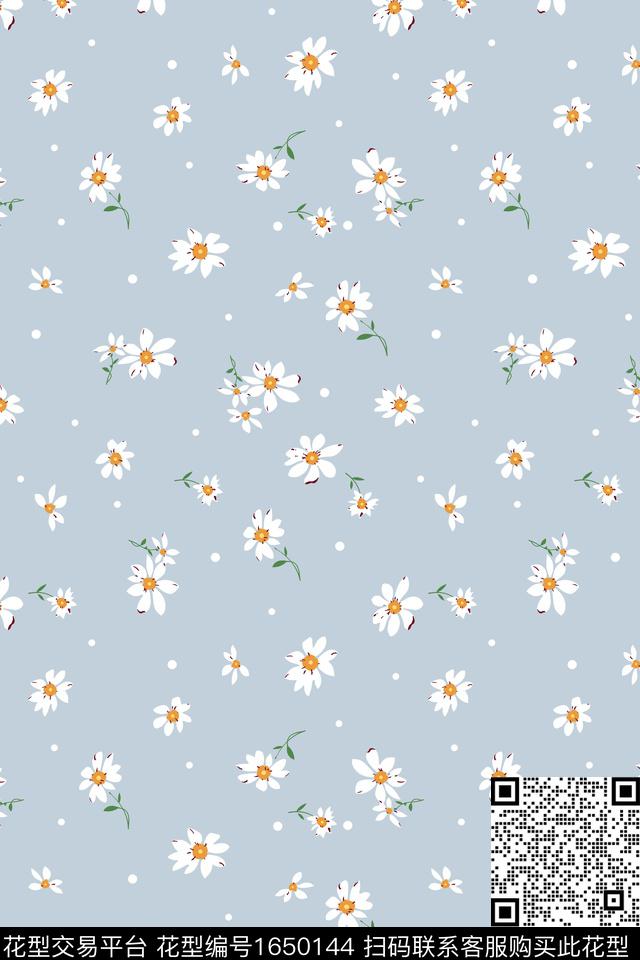 花卉小碎花雏菊数码印花华亿平台下载（图片编号: 1650144） - 瓦栏（Walan）