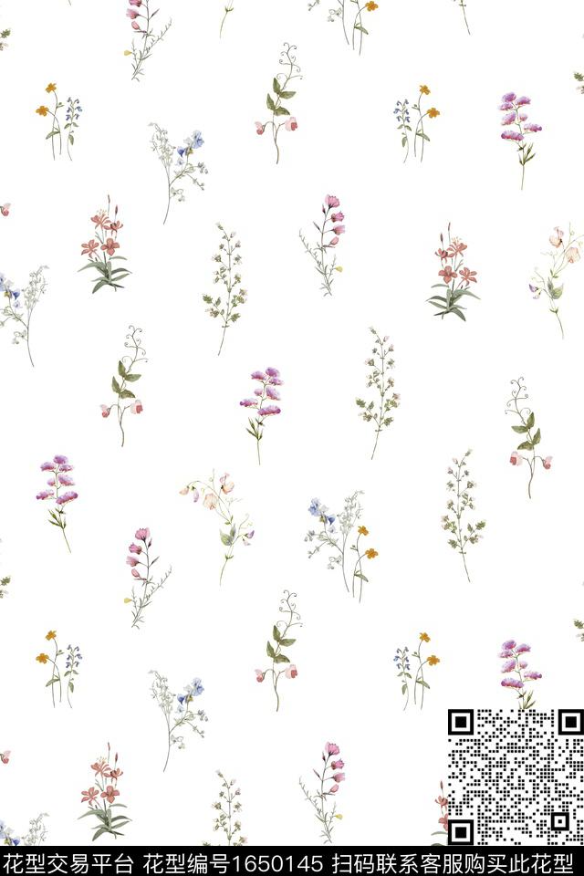 花卉小碎花水彩数码印花华亿平台下载（图片编号: 1650145） - 瓦栏（Walan）