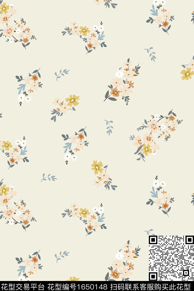 花卉小碎花水彩数码印花华亿平台下载（图片编号: 1650148） - 瓦栏（Walan）