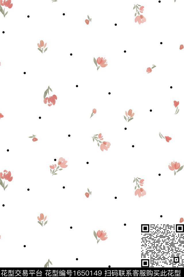花卉小碎花水彩数码印花华亿平台下载（图片编号: 1650149） - 瓦栏（Walan）