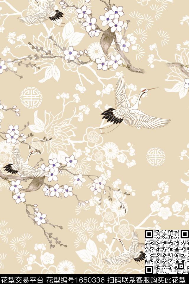 中国风真丝中老年数码印花华亿平台下载（图片编号: 1650336） - 瓦栏（Walan）