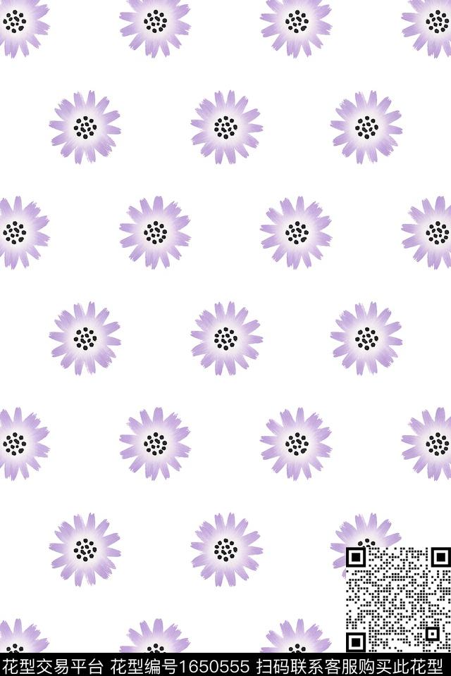 年轻女装花卉雏菊数码印花华亿平台下载（图片编号: 1650555） - 瓦栏（Walan）