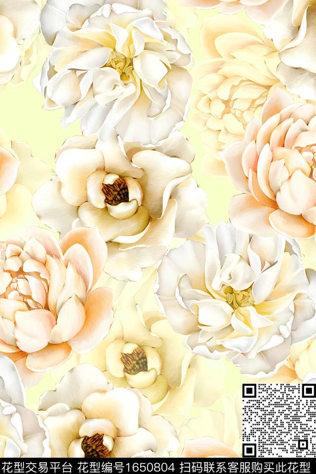 年轻女装小清新花卉数码印花华亿平台下载（图片编号: 1650804） - 瓦栏（Walan）