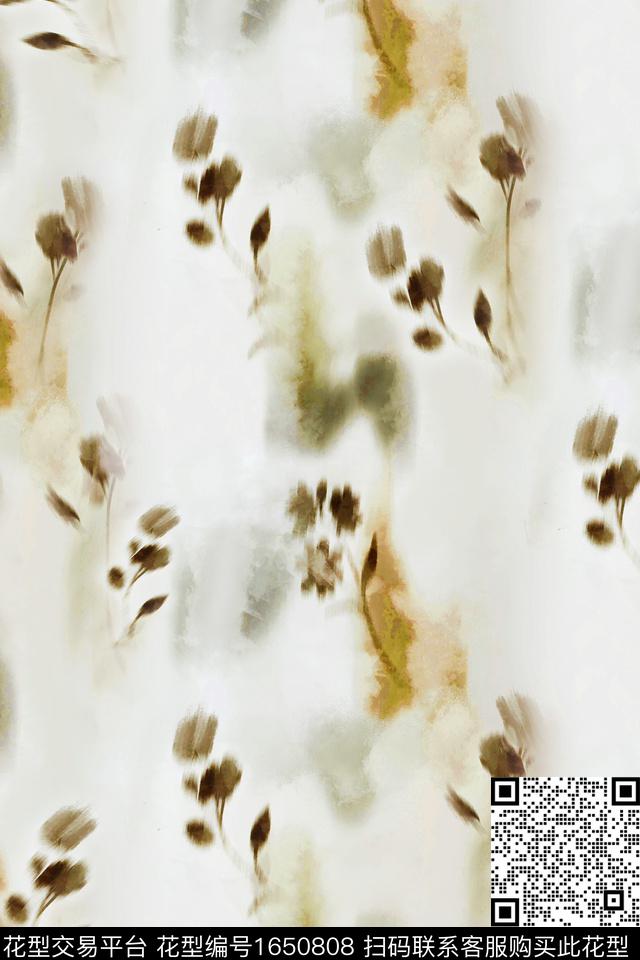 年轻女装花卉抽象花卉数码印花华亿平台下载（图片编号: 1650808） - 瓦栏（Walan）