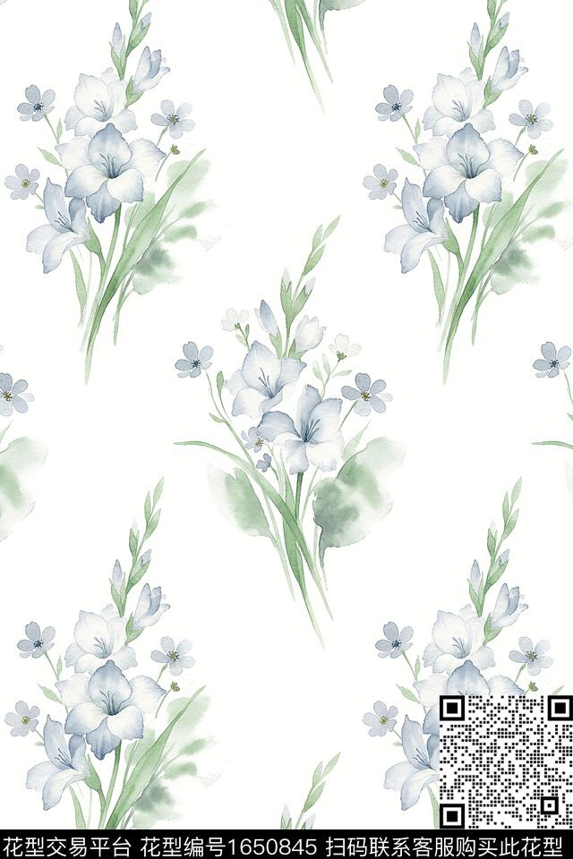 年轻女装小清新清爽底花卉数码印花华亿平台下载（图片编号: 1650845） - 瓦栏（Walan）