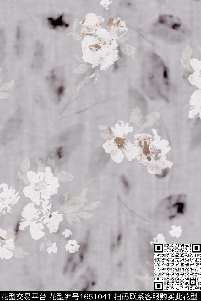 花卉抽象花卉模糊花卉数码印花华亿平台下载（图片编号: 1651041） - 瓦栏（Walan）