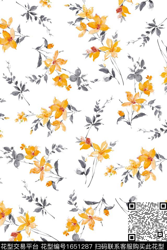年轻女性花卉小碎花数码印花华亿平台下载（图片编号: 1651287） - 瓦栏（Walan）