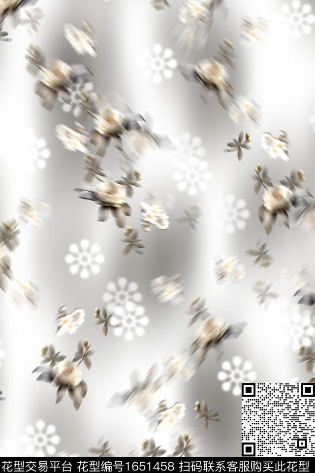 满版散花抽象花卉数码华亿平台数码印花华亿平台下载（图片编号: 1651458） - 瓦栏（Walan）