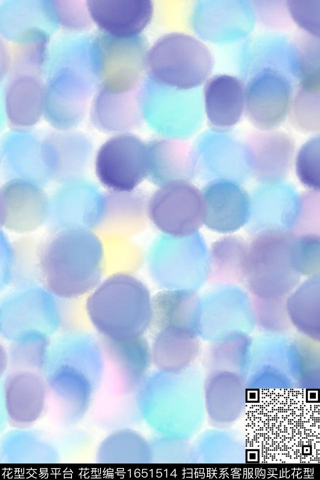 小清新点彩可爱数码印花华亿平台下载（图片编号: 1651514） - 瓦栏（Walan）