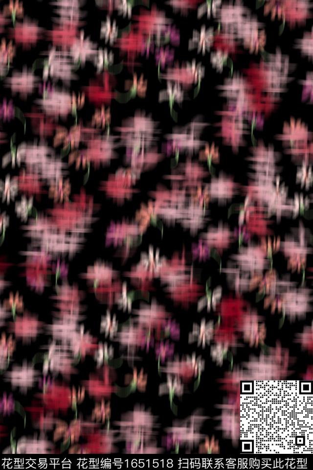 花卉小碎花朦胧花卉数码印花华亿平台下载（图片编号: 1651518） - 瓦栏（Walan）