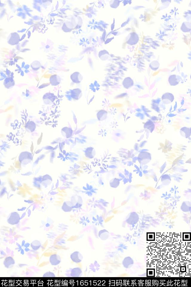 小清新花卉水彩数码印花华亿平台下载（图片编号: 1651522） - 瓦栏（Walan）