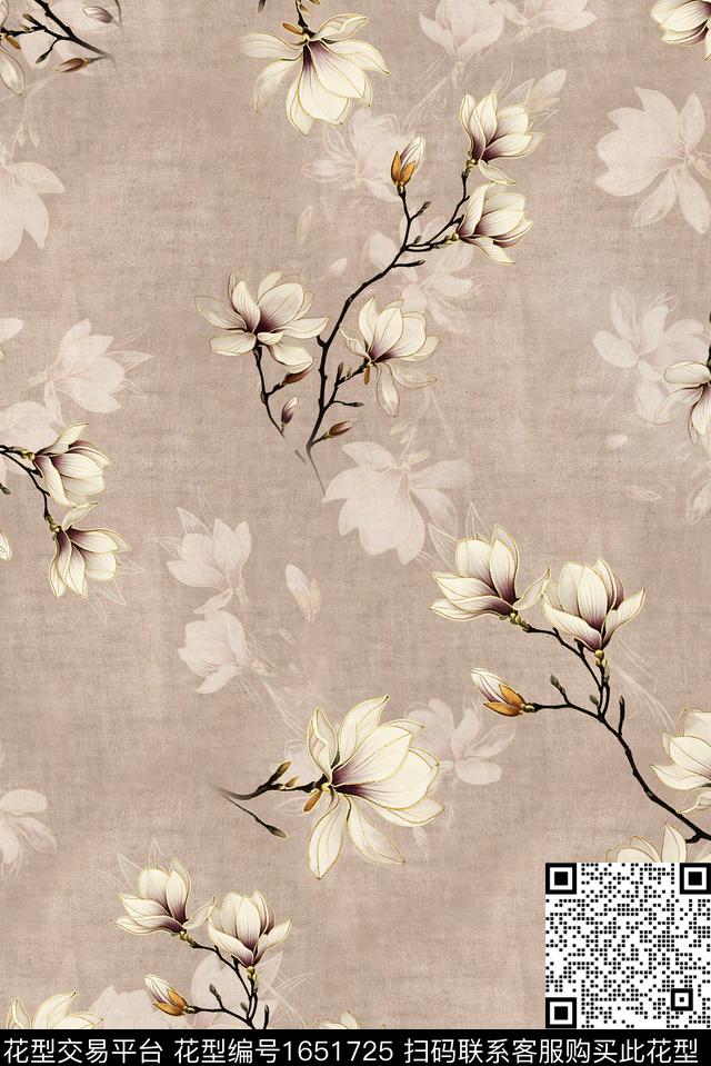 年轻女装满版散花中老年数码印花华亿平台下载（图片编号: 1651725） - 瓦栏（Walan）