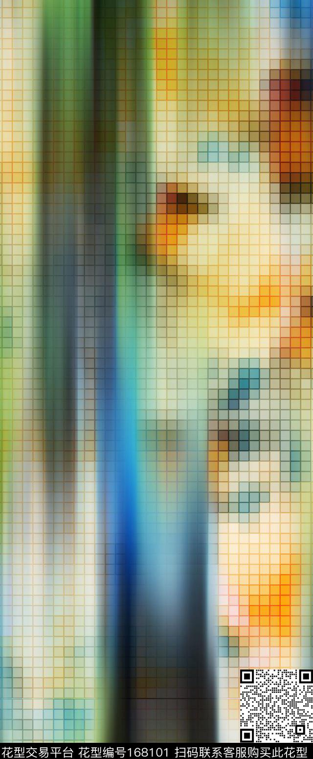 迷糊抽象迷幻数码印花华亿平台下载（图片编号: 168101） - 瓦栏（Walan）