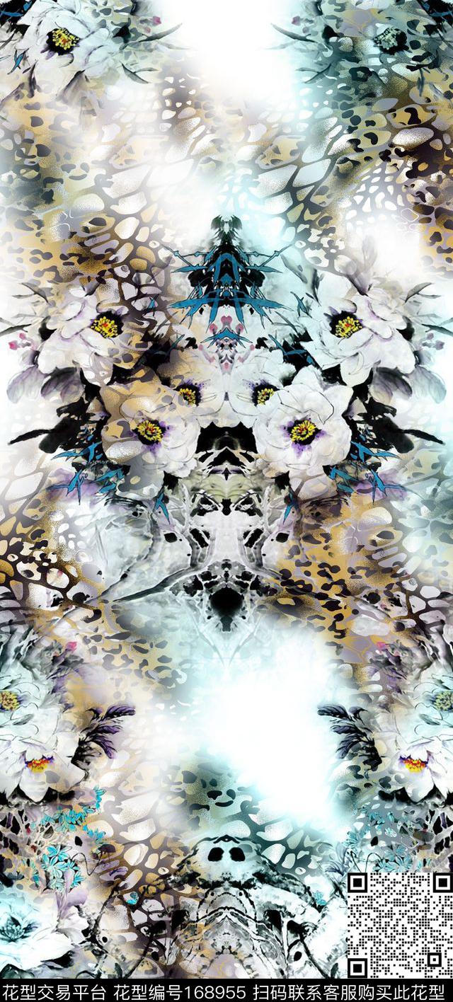 国画水墨花卉数码印花华亿平台下载（图片编号: 168955） - 瓦栏（Walan）