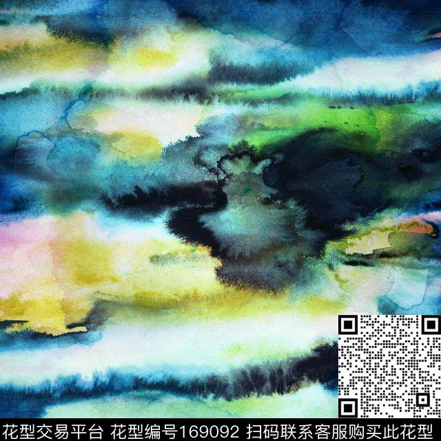 水墨渐变彩色数码印花华亿平台下载（图片编号: 169092） - 瓦栏（Walan）