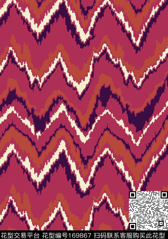几何波浪纹曲线传统印花华亿平台下载（图片编号: 169867） - 瓦栏（Walan）