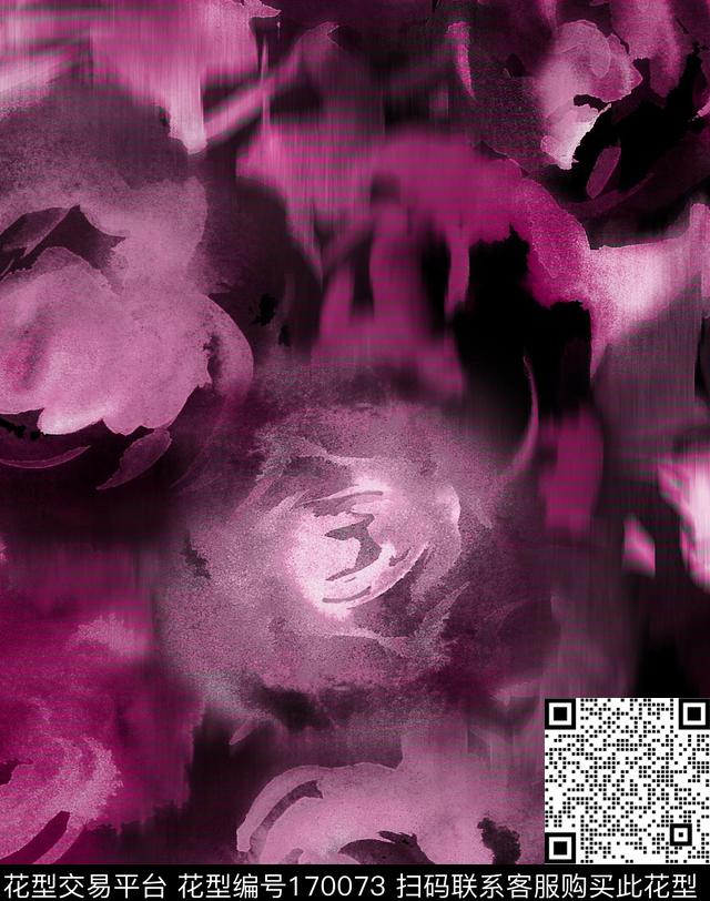 花卉满地花朦胧数码印花华亿平台下载（图片编号: 170073） - 瓦栏（Walan）