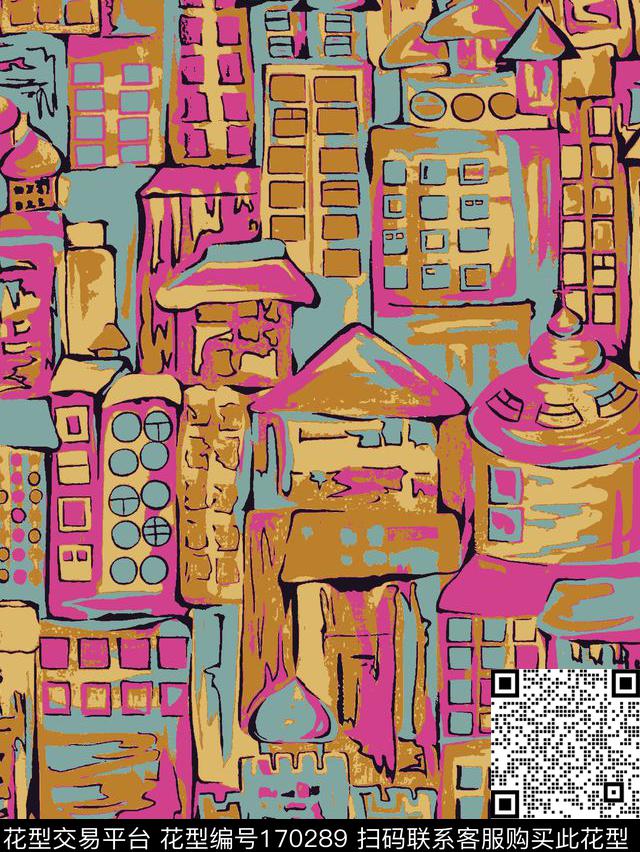 手绘插画风笔触肌理传统印花华亿平台下载（图片编号: 170289） - 瓦栏（Walan）