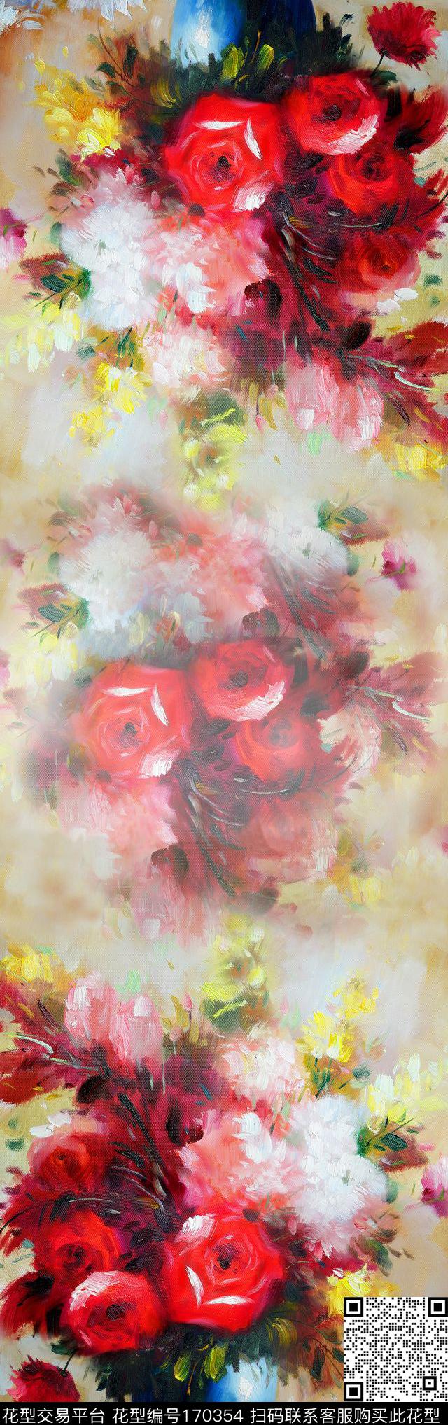 花瓶花鲜花数码印花华亿平台下载（图片编号: 170354） - 瓦栏（Walan）