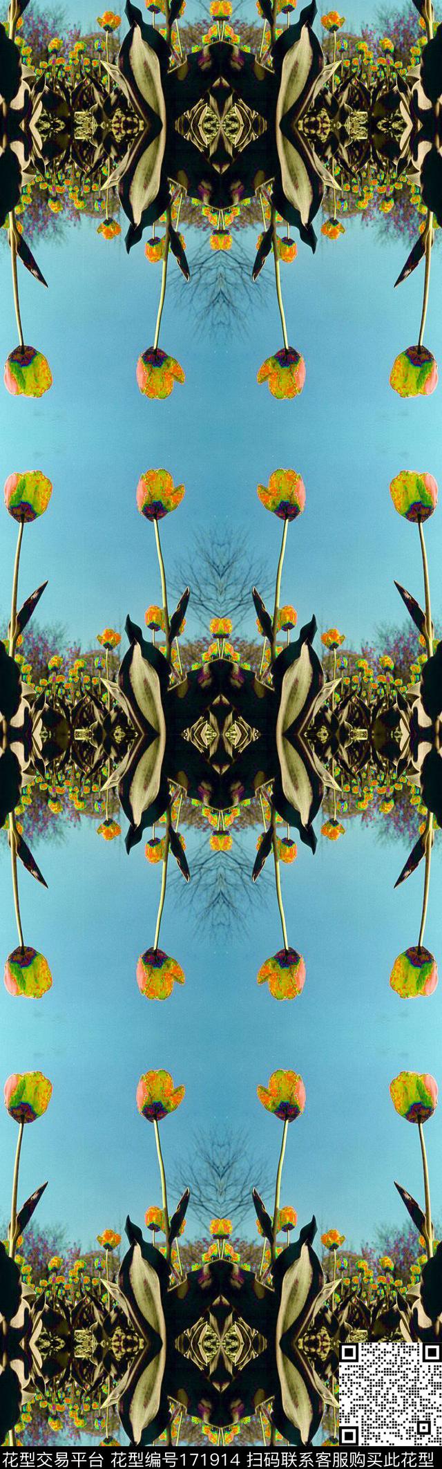 风景花卉花丛数码印花华亿平台下载（图片编号: 171914） - 瓦栏（Walan）