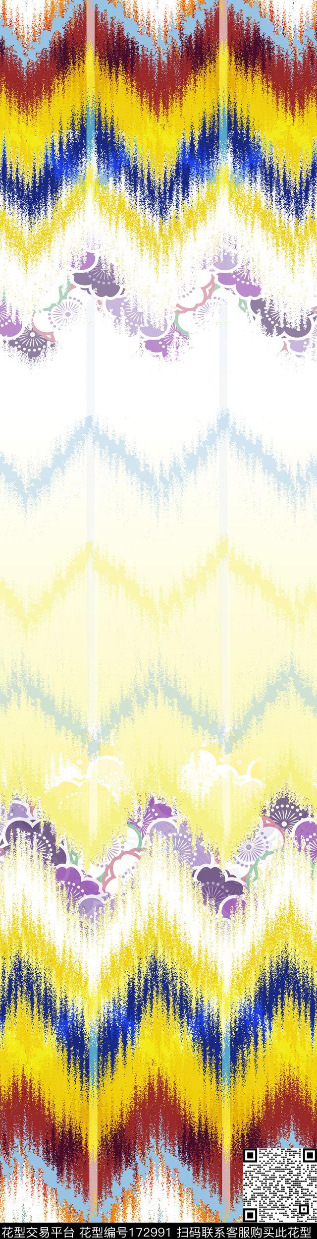 针织效果几何民族风传统印花华亿平台下载（图片编号: 172991） - 瓦栏（Walan）