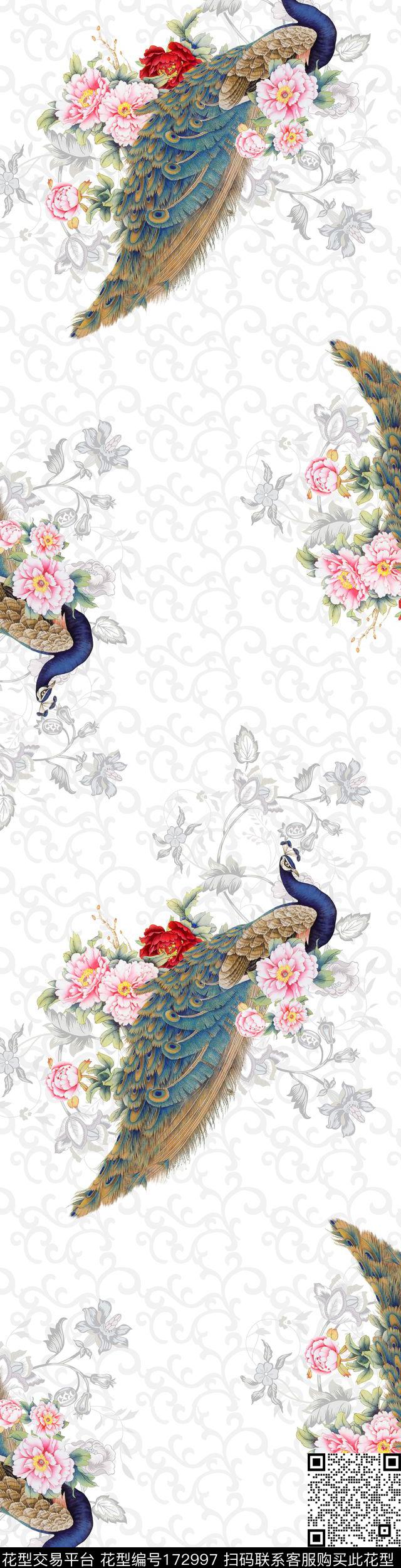 牡丹牡丹花花传统印花华亿平台下载（图片编号: 172997） - 瓦栏（Walan）