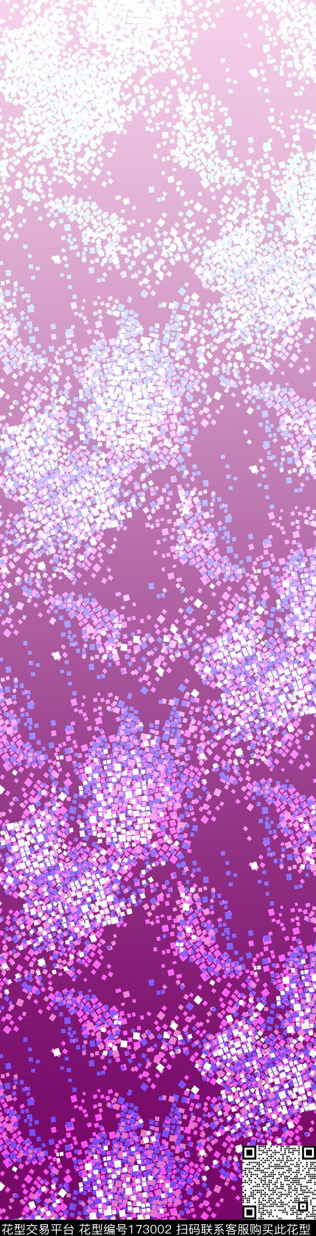 定位花动感吊染传统印花华亿平台下载（图片编号: 173002） - 瓦栏（Walan）